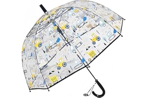 GENERIC Kids Clear Bubble Umbrella -Perfect for Walking Safety-Grip Curved Handle-Transparent Dome See Through Child,Safety Kids Umbrella for Toddler Boys Girls