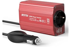 Inversor De Corriente 300W Para Coche, BESTEK Transformador De 12v A 220v, Inversor Con 1 Toma Enchufe Y 2 Puertos USB De 3,1 Para Phone, Pad Y Tableta