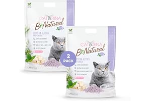 Cat&Rina BeNatural, lettiera per gatti al tofu da 5,5l Agglomerante e Vegetale. Fino a 30 giorni di utilizzo. Si smaltisce nell'organico o nel wc. Sabbia gatti anti odore Lavanda, 2 pezzi
