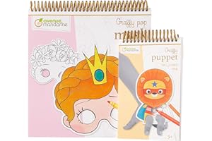 AVENUE MANDARINE My Mandarine GY023AMZC 1 juego de colorear que incluye 1 cuaderno Graffy Puppet y 1 cuaderno de personajes de fantasía Graffy Mask para niñas (24 máscaras) a partir de 5 años