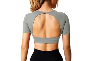 ZAAYO Sportowa koszulka damska z krótkim rękawem z krótkim rękawem, wysoka rozciągliwość, do fitnessu