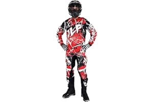 JLP RACING TENUE PANTALON MAILLOT GANTS MOTO CROSS QUAD ENDURO VTT BMX MTB ENFANT ROUGE