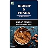 Didier & Frank Pure Cacao Powder, Unsweetened, Dark, Vegan, 100g (Use for Cake, Baking, Hot Chocolate, Milkshake)