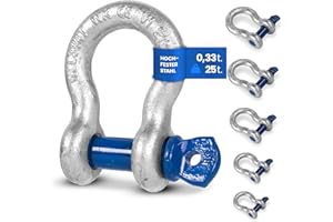 BEFESTIGUNGSTECHNIK F.R. Schäkel geschweift mit Augbolzen – 2t Tragkraft – 2 Stück – Stahl feuerverzinkt, korrosionsbeständig – Bolzen Ø 16mm – zertifiziert & hochbelastbar – Größe & Menge wählbar – 0,33t bis 25t (2t,2x)