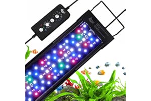 AQQA Oświetlenie LED do Akwarium, 24 W, Pełne Spektrum Światła 24/7, Tryby, Regulacja Jasności, Lampa do Akwarium, 60-80 cm
