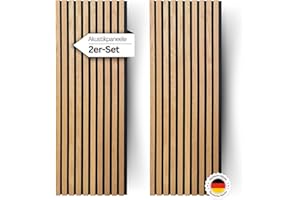 Monlinger Akustikpaneele Holz im 2er-Set | Wandpaneele Holz für beste Raumakustik | 2 Stück je 110 x 40 x 2,1 cm | umweltfreundliche Wandpaneele & Holzpaneele Wand Lösung