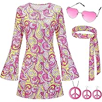 Hippie Outfits Puddry Hippiekostuum Set Jaren 60/70 Outfit Met T