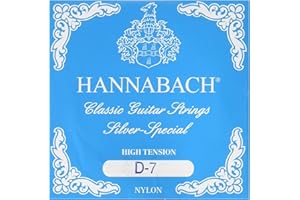 Hannabach Cuerdas Para Guitarra Clasica, Serie 815 Para Guitarras De 8/10 Cuerdas, Tension Alta, Plateado Especial - Cuerda Suelta D7/Re7