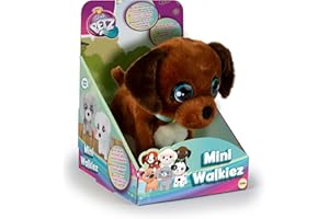 Club Petz Mini Walkiez Choco, Plüsch Hund, mit Funktionen und Geräuschen, Rufe Sie und Gehen mit dir Spazieren, Spielzeug für Mädchen und Kinder ab 12 Monaten und älter