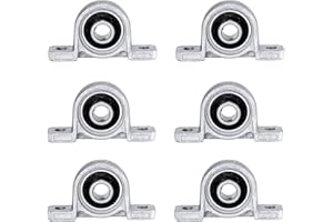 WINWILL 6PCs KP08 Roulement de bloc d'oreiller 8mm Diamètre Alliage de Zinc Auto-alignement Bride Montée Roulements de Bloc d'oreiller pour Diamètre 8mm Tige d'arbre linéaire