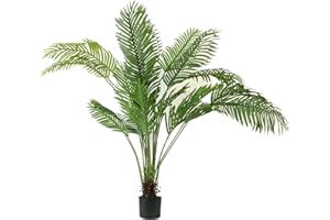 Valyria Home - Planta Artificial Palmera Areca - Tamaño 160 cm - Planta de Plástico Interior y Exterior - Árbol Artificial Realista y Tropical - Decoración del Hogar, Oficina, Salon y Dormitorio