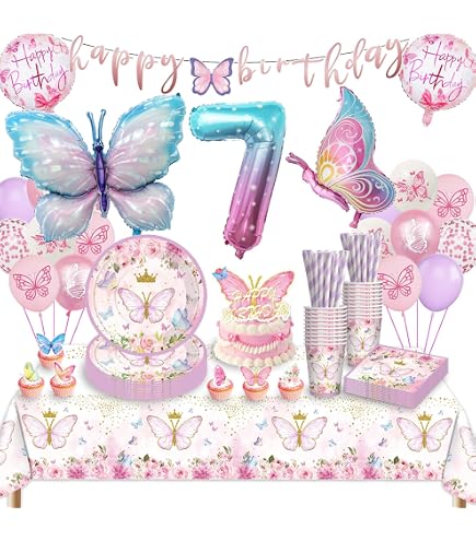 Schmetterling-Ballon-Set Für Den 6. Geburtstag – Mit Feen, Herzen & Sternen