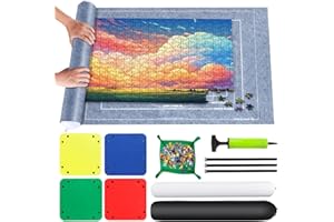 VFANDV Tapete Puzzle, Fieltro Tapete Puzzle para 1000 1500 2000 3000 Piezas Puzzle Mat Roll Jigsaw Puzzle Pad, Estera de Rompecabezas Portátil con 4 Puzzles Clasificadores (Gris)