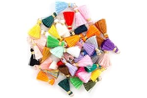 GAUBSS 50PCS Mini Tassels, 2 cm Tassel Pendants, Mini Decorative Tassels for Crafts, Handmade Tassels for Earrings, DIY Crafts, Keychains, Jewelry Making (random colors)