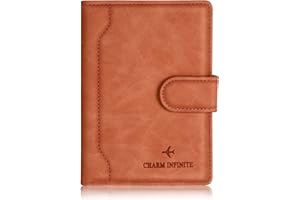 TOCTAX Protege Passeport Francais, Pochette Passeport Cuir Artificiel, Passeport éTui, Pochette Document Voyage pour Billet Avion, Carte de CréDit, Carte Bancaire, 14,8cm*11cm（Orange）