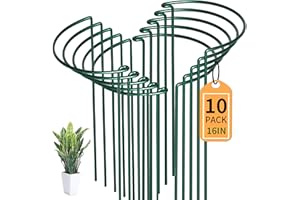 SYITCUN 10x Tuteurs Pour Plantes, Piquets Verts Demi-Ronds Support Plantes Plante,Aidez Vos à Pousser - Anneau de Plante Pieux Hortensias,Pivoines,Plantes Vivaces(25cmx40cm), 25x40cm-10 paquets