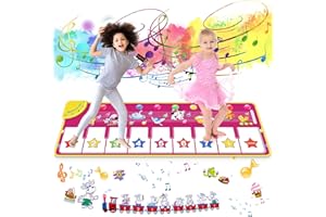 joylink Alfombra de Piano, Alfombra Musical Teclado Alfombra Musical para Niños Alfombra Musical de Teclado con 8 Teclas y 8 Sonidos de Animales para Bebé Niño Niña (100 * 36cm) (Púrpura)