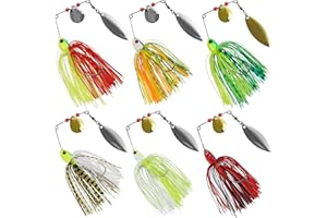 JSHANMEI Bass Spinnerbait Fishing Lures Buzzbait Spinners Baits Kit Hard Metal Multicolor Topwater Swimbait Spinnerbait Jigs for Bass Pike Trout Salmon Freshwater Saltwater Fishing