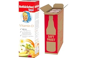 ‎ROTBÄCKCHEN ROTBÄCKCHEN Vital Vitamin D 3er Pack (3 x 450 ml) - Nahrungsergänzungsmittel mit veganem Vitamin D3