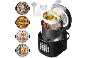 ‎TURBOTRONIC BY Z-LINE TurboTronic Multikocher 5L Kapazität 20 Programme 860W Elektrischer Schon- und Dampfgarer & Reiskocher Automatische Warmhaltefunktion Multivarka Digitale Kochmaschine