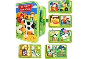 DHINCHANSAIB Busy Board Montessori - Livre éducatif interactif pour enfants (1-3 ans) - Jeu Sensoriel Quiet Book en feutre - Activités éducatives amusantes Pratique de voyage