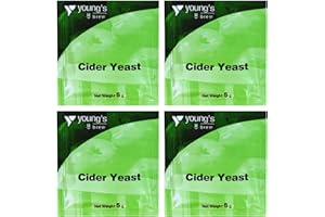 BEMACAR Cider Yeast 5g (20g Total) Cider Yeast for Brewing - For Traditional & Fruit Cider - Gluten Free Brewers Yeast