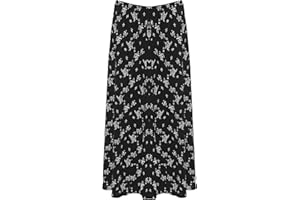 WearAll Womens Plus Elasticated Skirt Ladies Stretch Waist Floral Print Midi Long Length 16-30