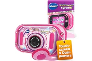 VTech KidiZoom Touch 5.0 I Digitale Kinderkamera mit Selfie- und Videofunktion I 3,5 Zoll Touchdisplay mit Musik, Spielen + Fotoeffekten I Lernspielzeug Technik für kreative Kinder ab 5 Jahren I Pink