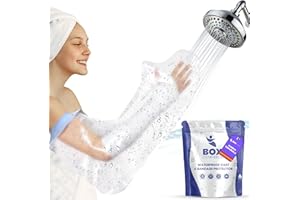 Box Commerce - Protector Escayola Brazo Largo Adulto para Ducha, Piscina - Funda Impermeable de Silicona Suave Comoda para Cubrir Vendajes, Yeso, Heridas, Quemaduras - Bolsa Hermetica Reutilizable