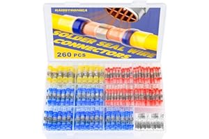 Haisstronica 260PCS Waterproof Heat Shrink Wire Connectors - Self Solder, Marine & Stereo (20Yellow, 60White, 90Red, 90Blue) Solder Sleeve