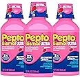 Pepto Bismol Liquid Ultra for Nausea, Heartburn, Indigestion, Upset Stomach, and Diarrhea - 5 Symptom Fast Relief, Cherry Flavor 12 oz (Pack of 3)