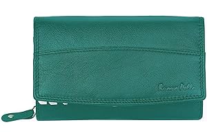 Buono Pelle Ladies RFID Safe Designer Soft Leather Purse Card Women Clutch Wallet with Zip Pocket Gift Boxed