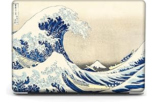 Berkin Arts Etui kompatybilne z MacBook Air 33.0 cm, wersja 2022-2018 A2179/A2337 M1 z Touch ID z osłoną klawiatury i osłoną ekranu Ukiyo-e (Wielka fala od Hokusai)