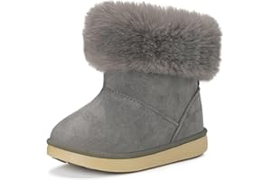 GAATPOT Bottes Enfant Bottines Fourrées Filles Garçon Botte de Neige Chaude Doublé Chaussures d'Hiver Antidérapant Sole Souple 20-29EU