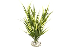 Tyrol - Plante d'Aquarium Artificielle Massif Acorus XXL 50CM - Décoration pour Aquarium - Plante d'intérieur en Plastique sur Socle - Ancrage Facile au Fond de l'Aquarium - Fabriquée en France