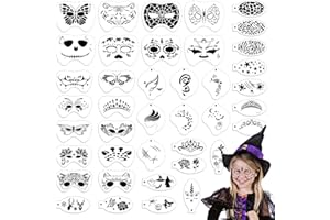 OOTSR 40 Pièces Pochoir Maquillage Enfant, Tattoo-Schablonen für Gesicht und Körper, Tatouage Enfant de Peinture pour Visage et Corps