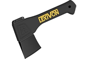 LEXIVON Hache de Survie V9 – Hachette Bois Bucheron de 23 cm | Merlin Bois fendre | Manche Ergonomique en Composite Fibre de Verre | Étui de Transport Inclus (LX-V9)