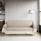 Bumedo Natural Buldan Work Sleeves Covering Non-Slip Sofa Sofa Sofa Sofa Cover 180x300 cm Cotton Woven (Mink)