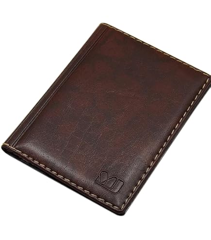 Alpine Swiss Portafoglio Uomo Harper RFID - Slim In Vera Pelle Nappa Marrone - Con Fermasoldi Magnetico, 8 Slot + Finestra ID - 3