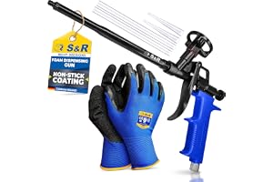 S&R Professionell PU skumpistol set, PU byggskumpistol PTFE helbelagd, professionell monteringsskum, pistol non-stick, ergonomisk exakt doserbar, industriell kvalitet skummpistol