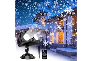 VIFLYKOO Proyector Luces Navidad, LED Proyector Copos de Nieve Lámpara de Proyección Navidad con Control Remoto, Impermeable IP65 Exterior y Interior, Decoración para Fiesta, Festivos, Navidad, Halloween