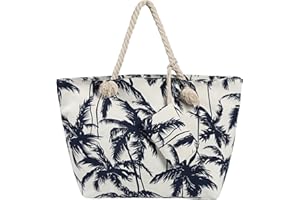 DonDon Grande borsa da spiaggia idrorepellente con cerniera Borsa a tracolla Shopper