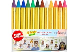 Dress Up America 12 pintura cara niños Segura y no tóxico pinturas cara para niños y pintacaras infantil para Cuerpo lápices de Colores