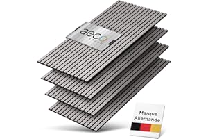 Aeco Sound - Panneaux Acoustiques En Bois, 4 Pièces De 120x60 cm (= 2,88m²) - Feutre Acoustique (Noir) & Placage En Bois Véritable (Poirier) - Revêtement Mural 3D, Isolation Phonique