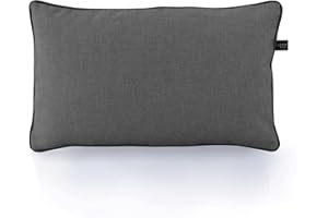 LILENO HOME Funda de cojín para exteriores 30 x 50 cm color gris y antracita juego de 2 fundas de almohada [sin relleno] Funda de almohada impermeable con cremallera Funda de almohada para salón