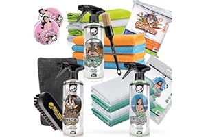 Nuke Guys Nettoyage intérieur Bundle Premium | Nettoyant tissus d'ameublement 0,5L + Nettoyant vitres 0,5L + Nettoyant intérieur 0,5L + 8X chiffon microfibre + 2X chiffon gaufré + accessoires