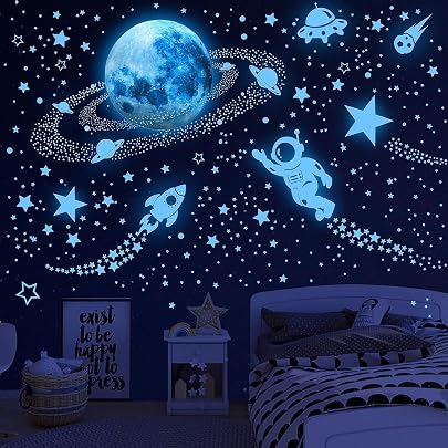 300 Stelle Fosforescenti 3D Per Cameretta - Adesivi Da Parete E Soffitto, Decorazione Fluorescente Per Bambini