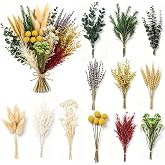 Set of 12 Natural Dried Flowers Eternal Bouquet Lavender Eucalyptus Wheat | Durable Floral Decoration, Craft Composition for