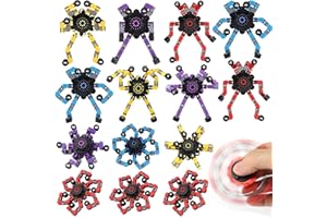 DILABNDA 15 Pack Transformer Chain Robot Fidget Spinner Sensory Toy Stocking Stuffer for Kids Adults, DIY Deformation Mechanical Spinners Twister Fingertip Gyro for Stress Relief
