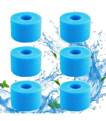 Tissting 4 Pièces Filtre Éponge Piscine Type H 3,5 Pouces ID 4 Pouces OD - Réutilisable Lavable Mousse Absorbante Huile Pour Spa Et Piscine